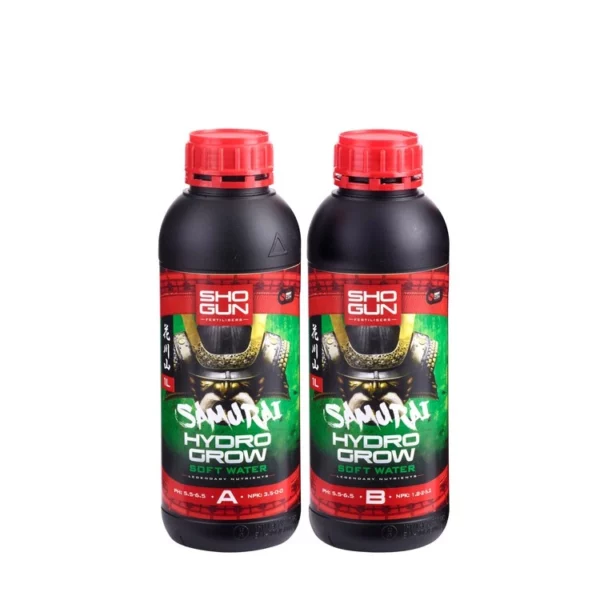 Shogun Fertilisers Samurai Hydro Grow Soft Water 2x1L (A&B) - vekstgjødsel for hydroponikk | Mykt vann