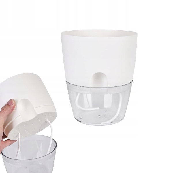 Selvvanningspotter 8,2 cm hvit