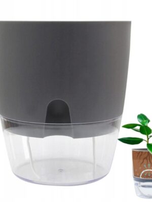 Selvvannende potte 8,2 cm grå