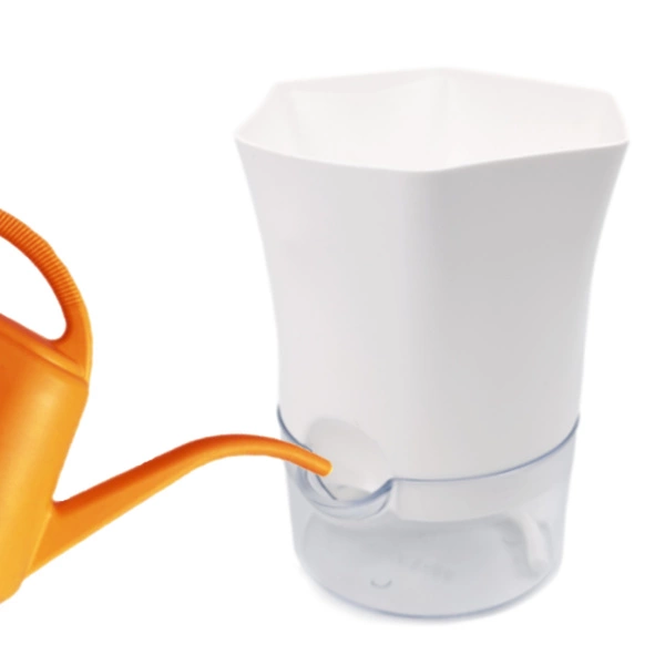 Selvvannende potter 9cm hvit